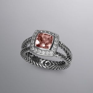 David Yurman Petite Albion Morganite, size 6
